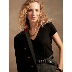 Banana Republic Cozy Slub Cotton Modal V-neck Tshirt